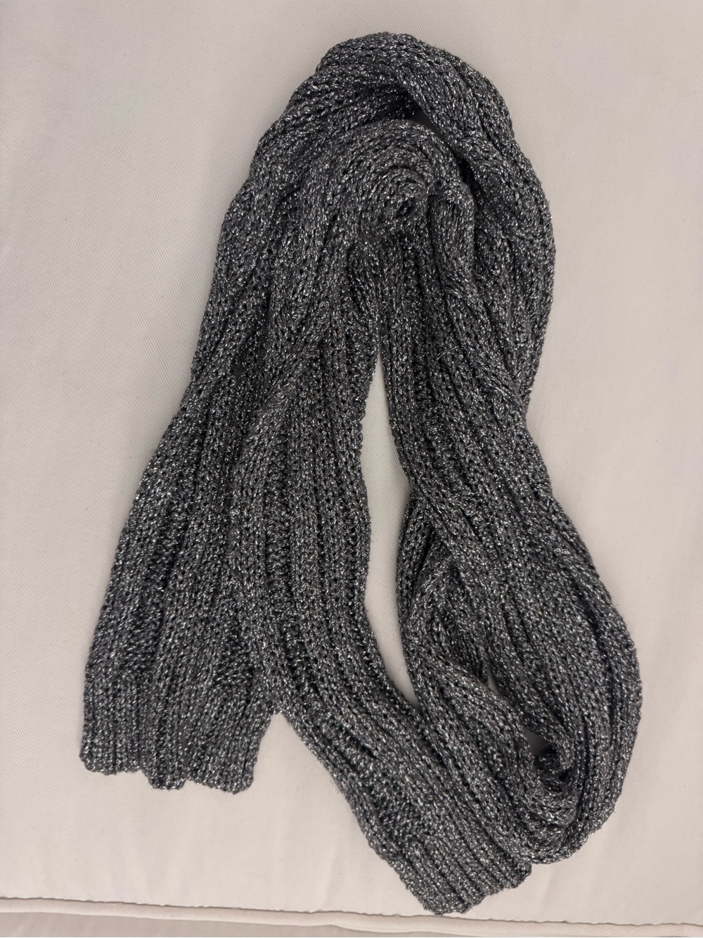 J. Crew Metallic Charcoal Knit Scarf